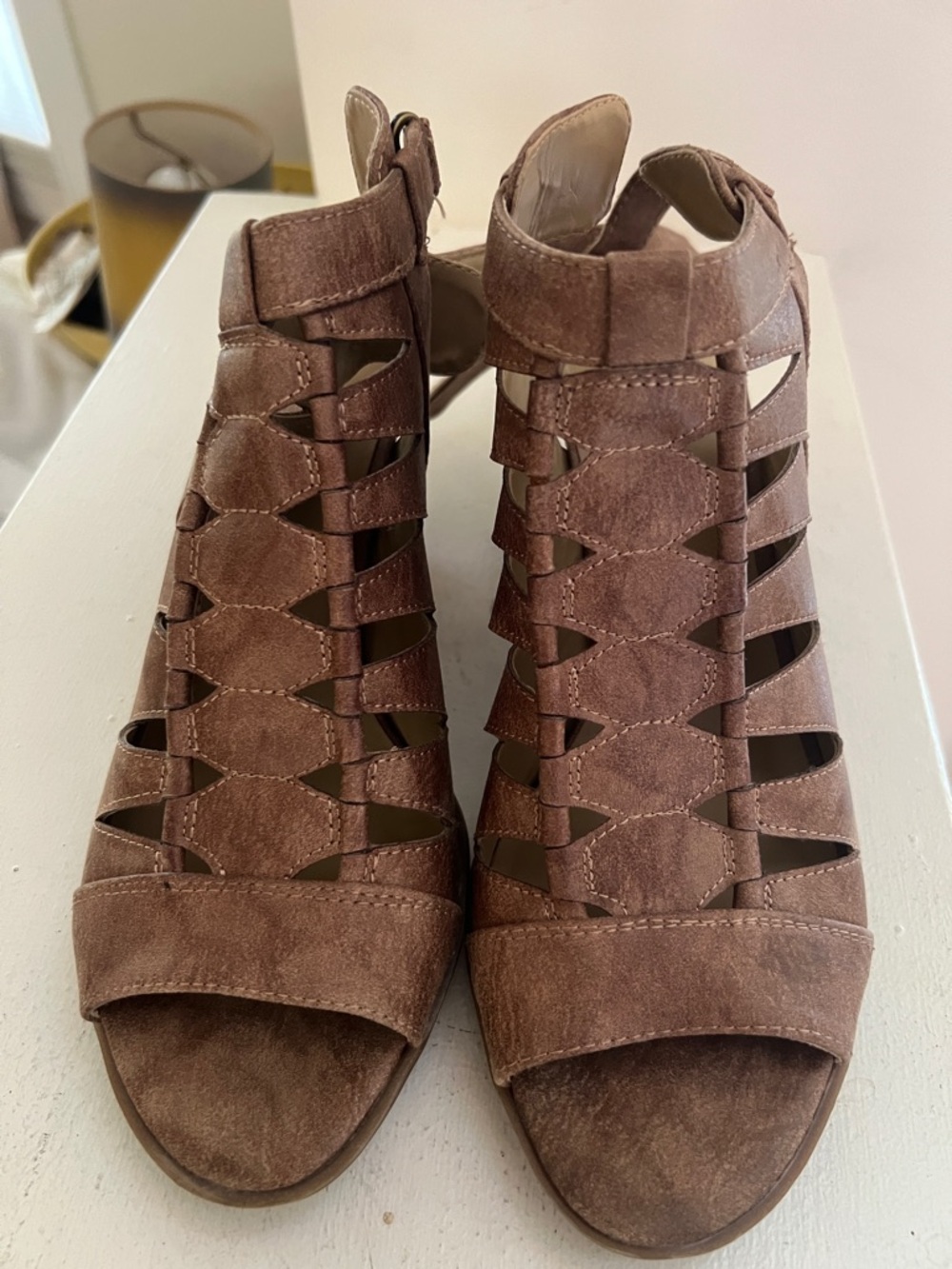 Naturalizer Brown Woven Slingback Heels